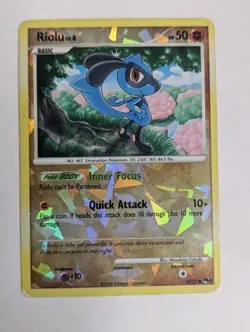 2008 Pokemon TCG Riolu POP Series 8 16/17 Cracked Ice Holo Rare Pokemon TCG LP - Image 1
