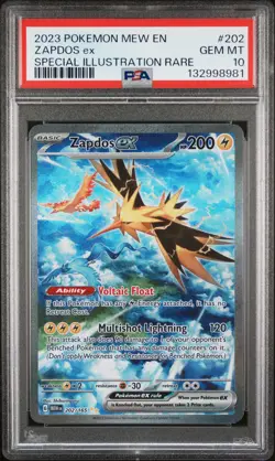 2023 Pokemon Mew En-151 #202 Zapdos Ex Special Illustration Rare PSA 10 - Image 1