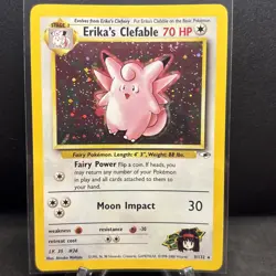 Pokemon TCG Erika's Clefable Gym Heroes Holo Card 3/132 Unlimited Rare NM - Image 1