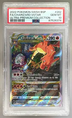 6374 Charizard VSTAR 2019 Pokemon Sword & Shield Black Star Promo SWSH262 PSA 10 - Image 1