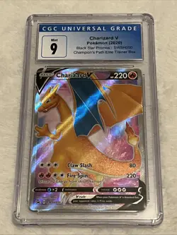 2020 Pokemon Sword & Shield Charizard V Black Star Promos #SWSH050 CGC 9 MINT - Image 1