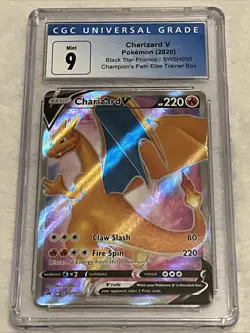 2020 Pokemon Sword & Shield Charizard V Black Star Promos #SWSH050 CGC 9 MINT - Image 2