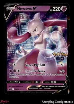 2022 Pokemon Sword and Shield Black Star Promo #SWSH223 Mewtwo V (MP) - Image 1