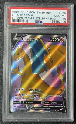 CHARIZARD V PSA 10 2020 POKEMON SWORD & SHIELD BLACK STAR PROMOS #SWSH050 ETB 46 - Image 1