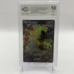 2021 Pokemon Sword Shield Black Star Promos SWSH109 Tyranitar V BCCG GEM MINT 10 - Image 1