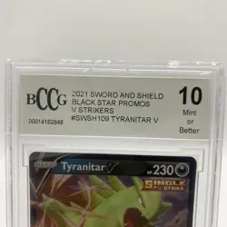 2021 Pokemon Sword Shield Black Star Promos SWSH109 Tyranitar V BCCG GEM MINT 10 - Image 3