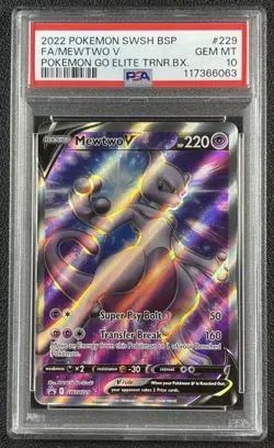 MEWTWO V PSA 10 2022 POKEMON SWORD & SHIELD BLACK STAR PROMOS #SWSH229 ETB 6063 - Image 1