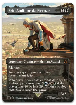 Ezio Auditore da Firenze (Borderless) #113 (NM) Assassin's Creed ACR Magic MTG - Image 1