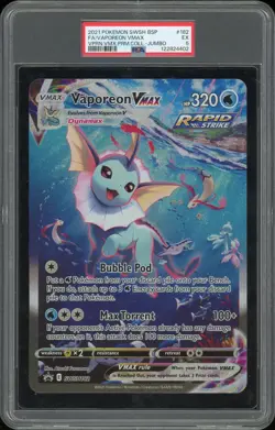 2021 Pokemon Vaporeon Vmax SWSH182 Premium Collection EX PSA 5 Jumbo - Image 1