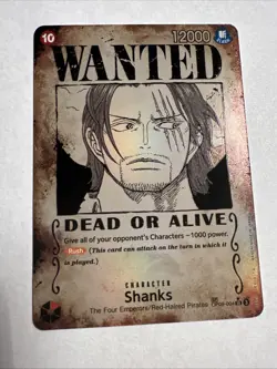 One Piece TCG - Wanted Shanks OP09-004 SR - SP Alt Art - English - NM - Image 1