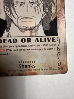 One Piece TCG - Wanted Shanks OP09-004 SR - SP Alt Art - English - NM - Image 5