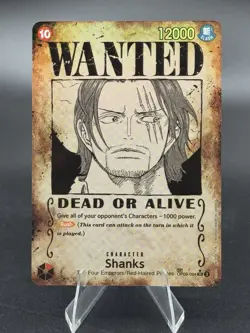 One Piece TCG - Wanted Shanks OP09-004 SR - SP Alt Art - English - NM - Image 1