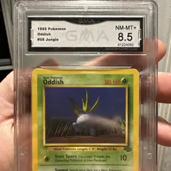 1999 POKEMON JUNGLE ODDISH 58/64 (MP) COMMON GMA 8.5 - Image 4