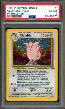 Pokemon PSA 6 EX-MT 1999 Prerelease Junge Holo Clefable 1/64 - Image 1