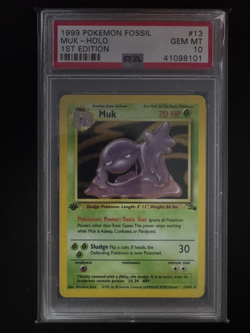 1st Edition Fossil Holo Muk 13/62 PSA Gem Mint 10 - 1999 Pokemon - Image 1