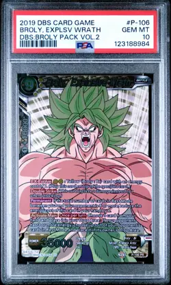 Broly Explosive Wrath P-106 Promo Foil Dragon Ball Super Card Game | PSA 10 - Image 1
