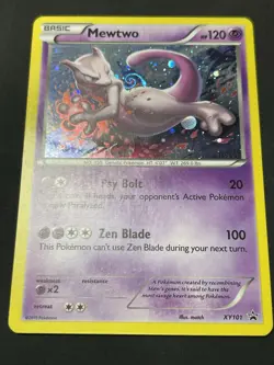 Mewtwo XY101 XY Black Star Promo Pokemon Card Cosmos Holo Exclusive LP SWIRL - Image 1