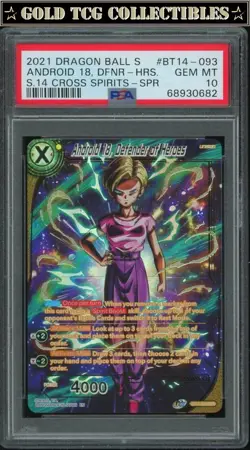 PSA 10 ⭐ Android 18 SPR Cross Spirits Super Card DBS DBZ Z Heroes Waifu - Image 1