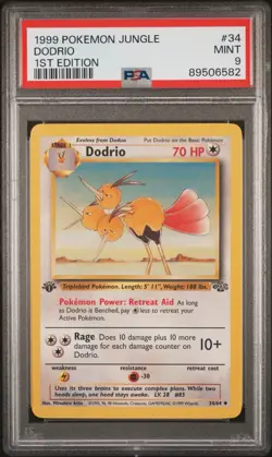 1999 Pokemon Jungle 1st Edition Uncommon: Dodrio 34/64 PSA 9 Mint Pokemon WOTC - Image 2