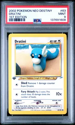 2002 POKEMON NEO DESTINY 1ST ED #63 DRATINI PSA 9 - Image 1