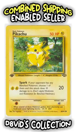 Pikachu 60/64 - Pokemon TCG Jungle 1st Edition Regular Common - MP/HP - Image 1
