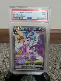 2021 Pokemon TCG Fusion Strike Mew v Alt Art 251/264 PSA 9 Mint - Image 1