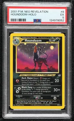 Houndoom Holo Pokemon Neo Revelation PSA 5 2001 - Image 1