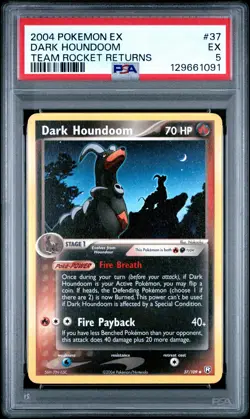 2004 POKEMON EX TEAM ROCKET RETURNS #37 DARK HOUNDOOM PSA 5 - Image 1