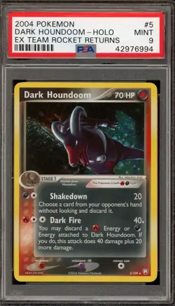 Pokemon Dark Houndoom EX Team Rocket Returns Holo Rare #5 PSA 9 Mint - Image 1