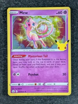 2021 Pokemon MEW 011/025 Celebrations 25th Anniversary Holo Rare English - Image 1
