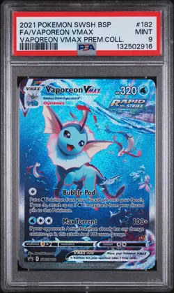 Pokemon | Vaporeon VMAX | SWSH 182 | Premium Collection | PSA 9 - Image 1
