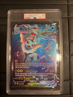 Pokemon Celebrations Collection JUMBO Vaporeon Vmax #SWSH182 Promo Card PSA 9 - Image 1