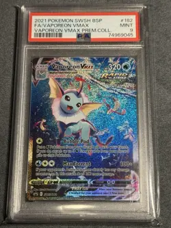 VAPOREON VMAX 2021 POKEMON PREMIUM BLACK STAR PROMOS SWSH182 PSA 9 - Image 1