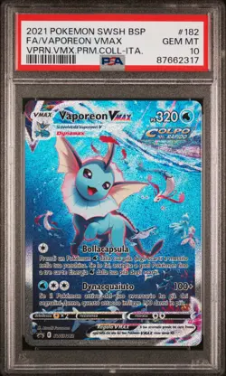 Pokemon PSA 10 Vaporeon Vmax #182 Full Art Premium Collection 2021 Italiano - Image 2