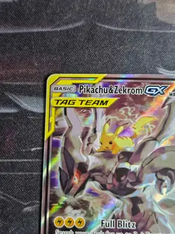 Pikachu & Zekrom GX SM168 Black Star Promo Tag Team Holo Card - Image 2
