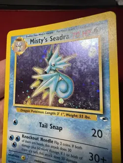 Misty’s Seadra 9/132 Prerelease Holo Rare Gym Heroes Pokemon Card HP - Image 4