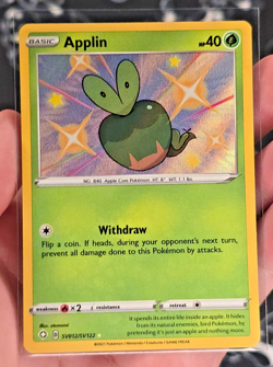 Applin SV012/SV122 - Pokemon Sword & Shield Shining Fates - Shiny Holo Rare - NM - Image 1