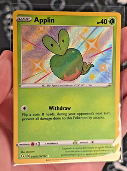 Applin SV012/SV122 - Pokemon Sword & Shield Shining Fates - Shiny Holo Rare - NM - Image 2