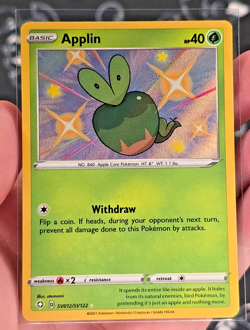 Applin SV012/SV122 - Pokemon Sword & Shield Shining Fates - Shiny Holo Rare - NM - Image 3