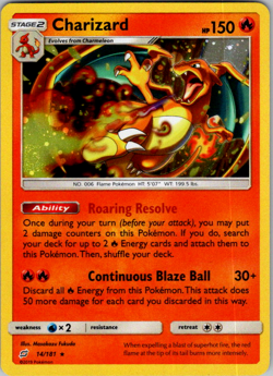 Charizard 14/181 SM Team Up Pokemon RARE NM 2019 - Image 1