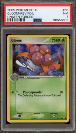 Pokemon Gloom EX Unseen Forces Reverse Holo #58 PSA 7 - Image 1
