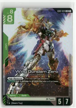 Wing Gundam Zero GD01-024 LR FOIL Newtype Rising Gundam Card Game - Image 1