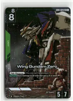 Wing Gundam Zero GD01-024 LR+ FOIL Newtype Rising Gundam Card Game - Image 1