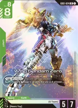Gundam Card Game GD01 Newtype Rising GD01-024 LR Wing Gundam Zero - Image 1
