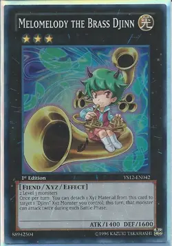 MELOMELODY THE BRASS DJINN SUPER RARE YS12-EN042 LIGHT PLAY YUGIOH - Image 1