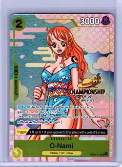 One Piece O-Nami Nami OP06-101 Championship CS 25-26 Stamp Promo NM - Image 1