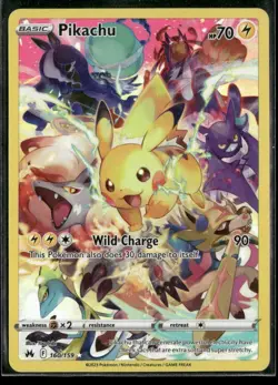 2023 Pokemon TCG Pikachu Crown Zenith Alternative Art Holo Card 160/159 - Image 1