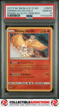 2017 Pokemon Sm Black Star Promo #SM70 Shining Ho-Oh Promo PSA 10 - Image 1