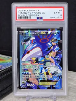 Pokemon Team Aqua's Kyogre EX 6/34 Double Crisis Ultra Rare Full Art Holo PSA 6 - Image 3