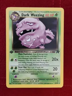 Dark Weezing 31/82 Team Rocket 1st Edition Near Mint Pokemon Card - Image 1